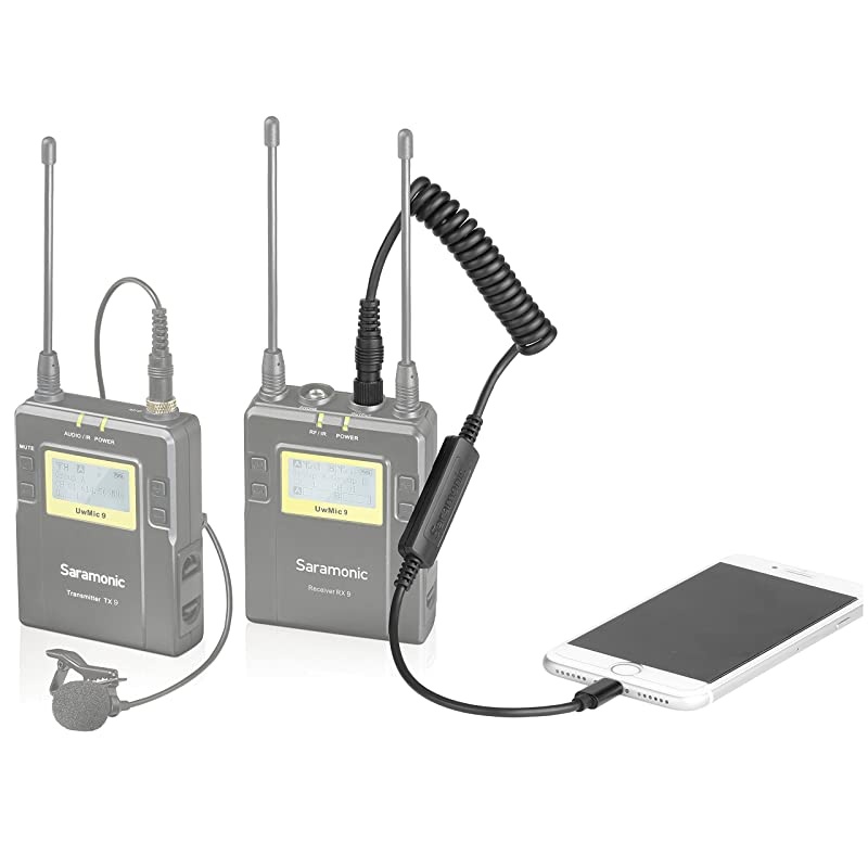 TRS to Lightning Cable  Locking 35mm Male TRS Connector to Lightning Output Cable for  Microphones the SRWM4CUwMic9UwMic10UwMic15 and other MicsCompatible with iphone 7 8 x 6