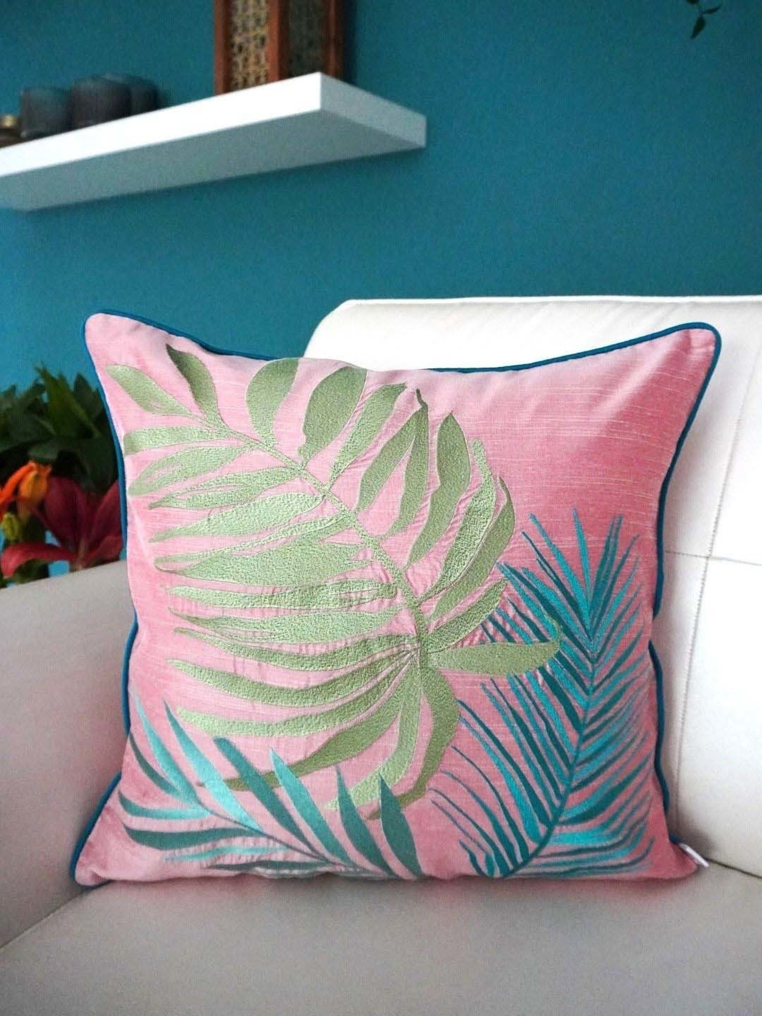 Swayam Multicolor Cotton 40 cm x 40 cm Cushion Covers - Set of 2