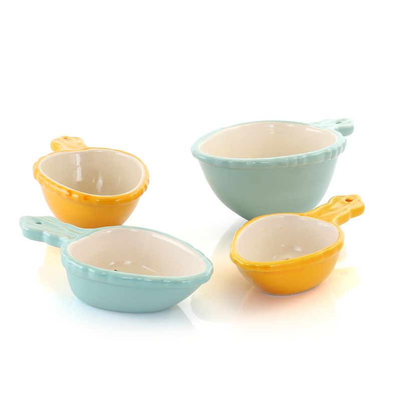 Gibson 4 Piece Ceramic Measuring Scoop Set in Yellow and Blue