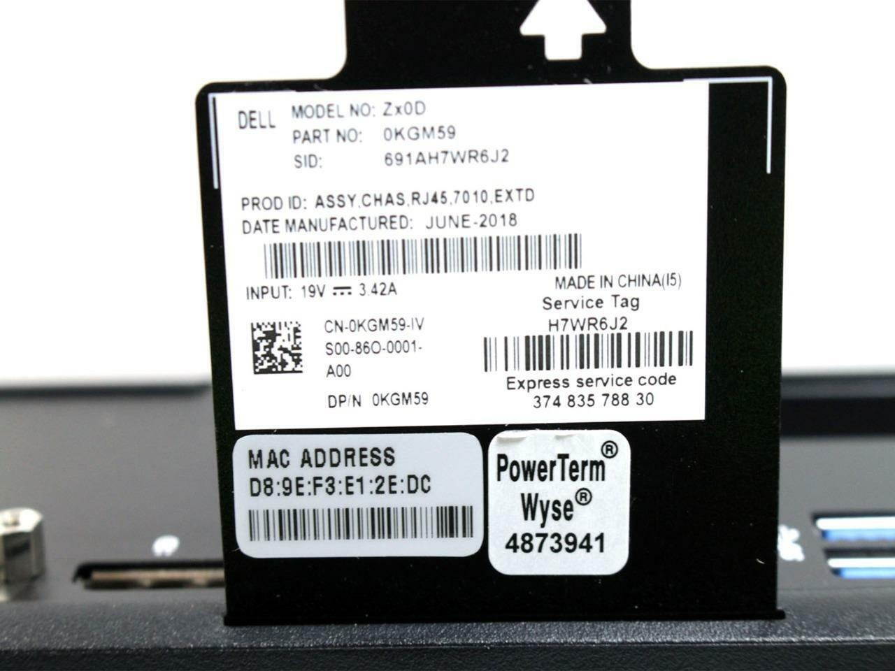 Dell Wyse 7010 Thin Client AMD G-T56N 1.65GHz 4GB RAM 16GB SSD WES7 RJ-45 KGM59