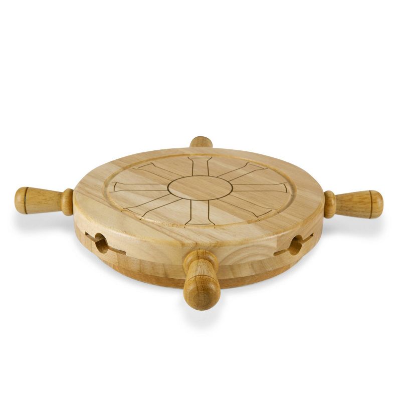 Rubberwood Ship Helm Cheese Board - Picnic Time