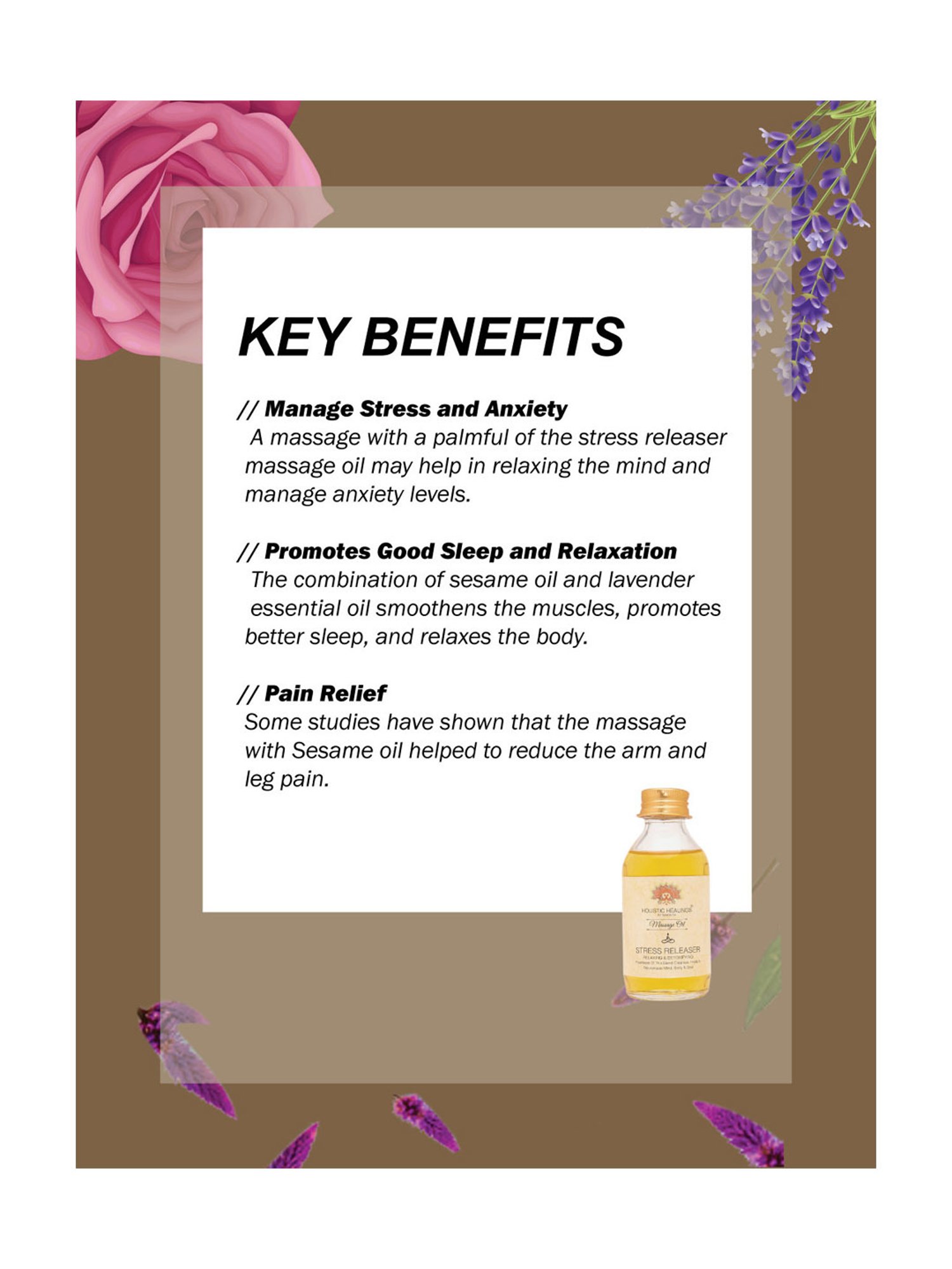 Holistic Healings By Shaveta Stress Releaser Massage Oil - 100 ml