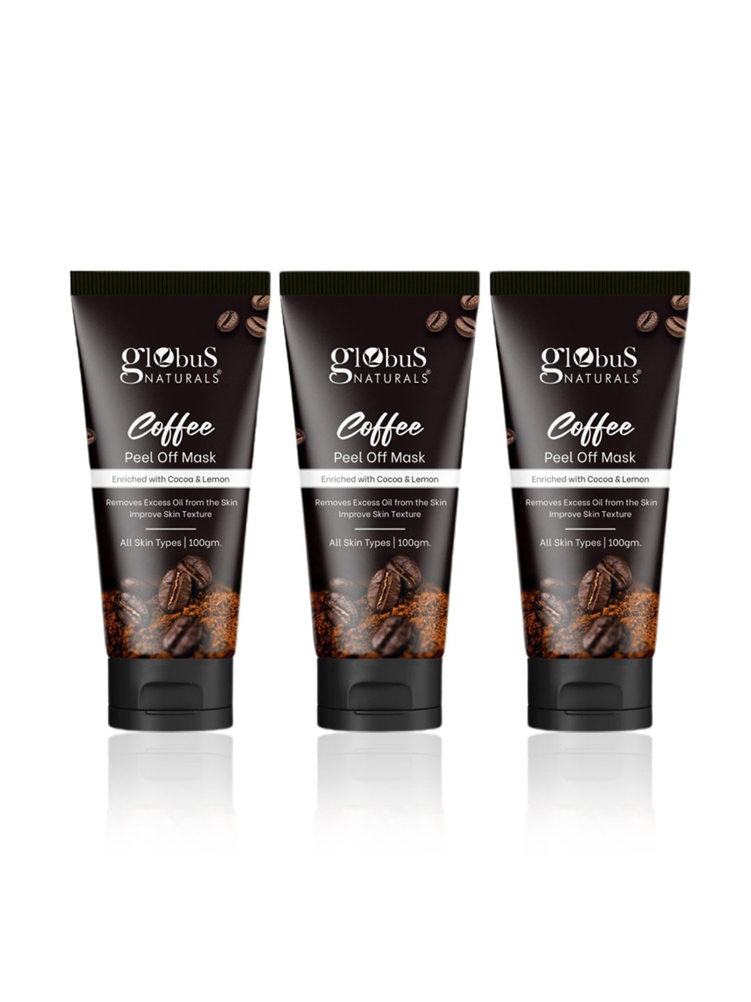 Globus Naturals Coffee Peel Off Mask - Pack of 3