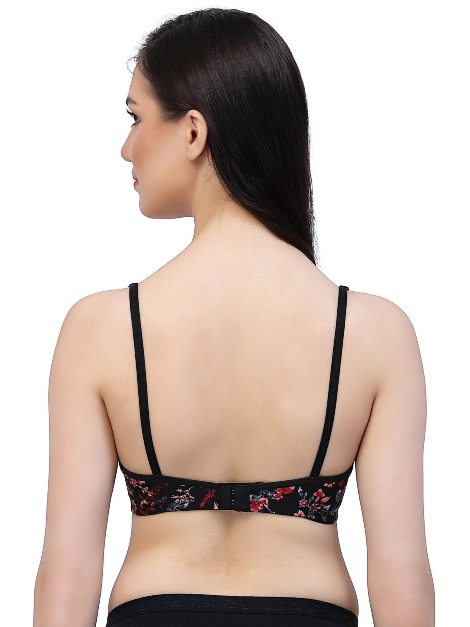 Cukoo Black Floral Print Padded Everyday Bra