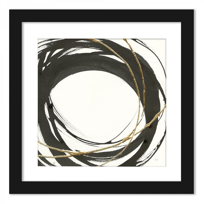 Americanflat Black And Gold Circles - Set of 2 Framed Prints by PI Creative