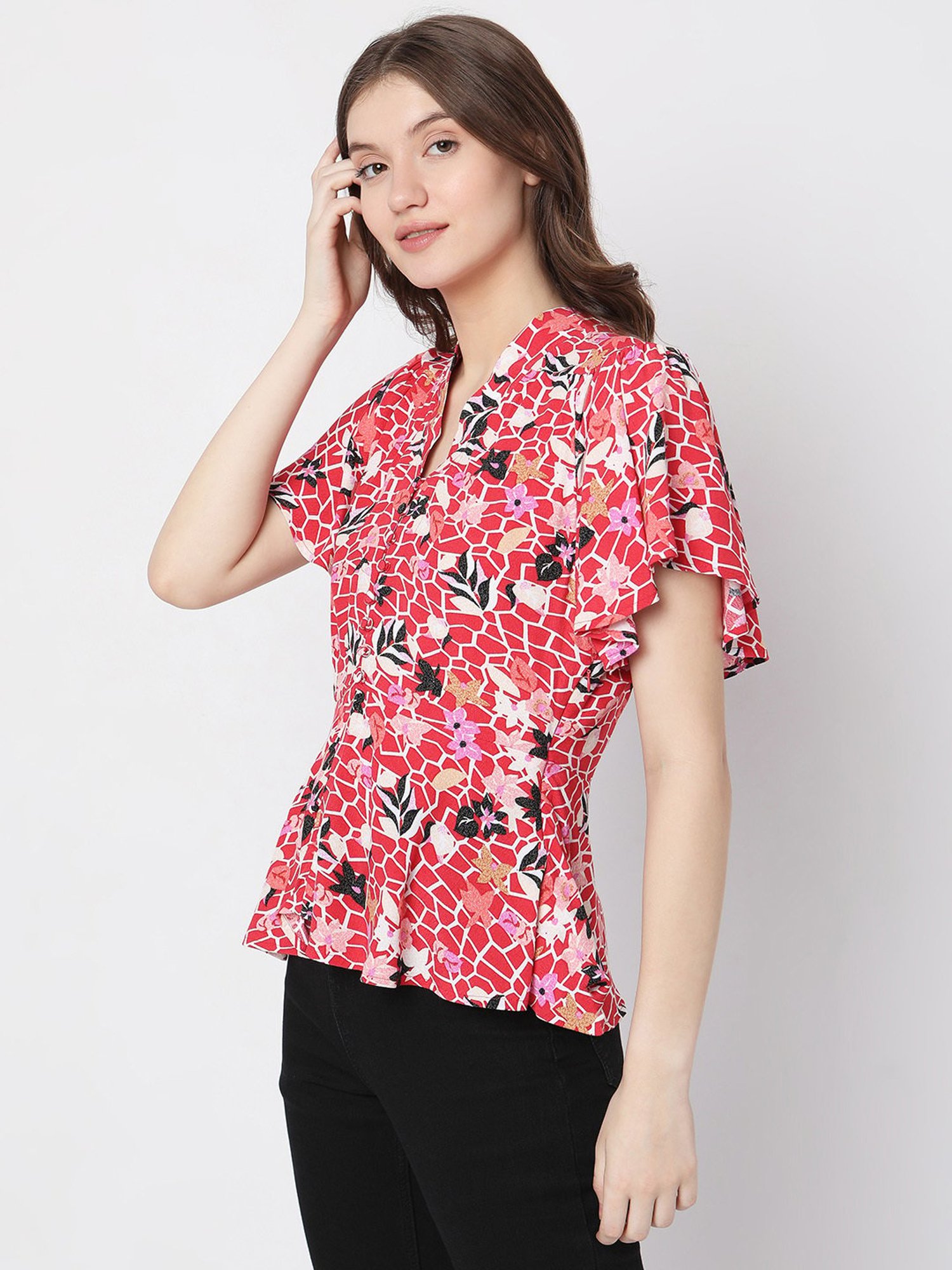 Vero Moda Red Printed Top