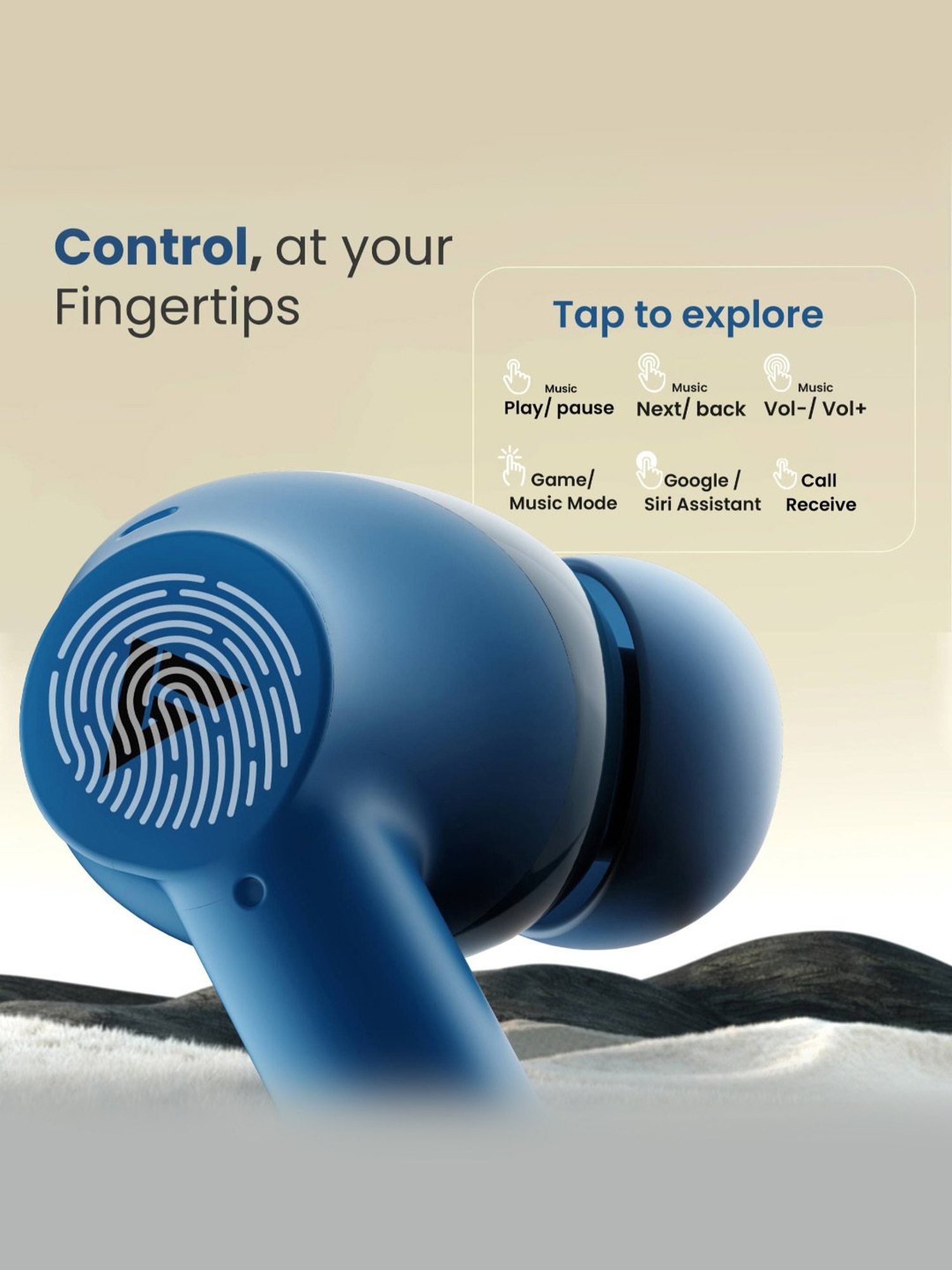 Boult Audio W40 In Ear BT Earbuds with Quad Mic ENC & 48H Battery Life (Denim Blue, True Wireless)