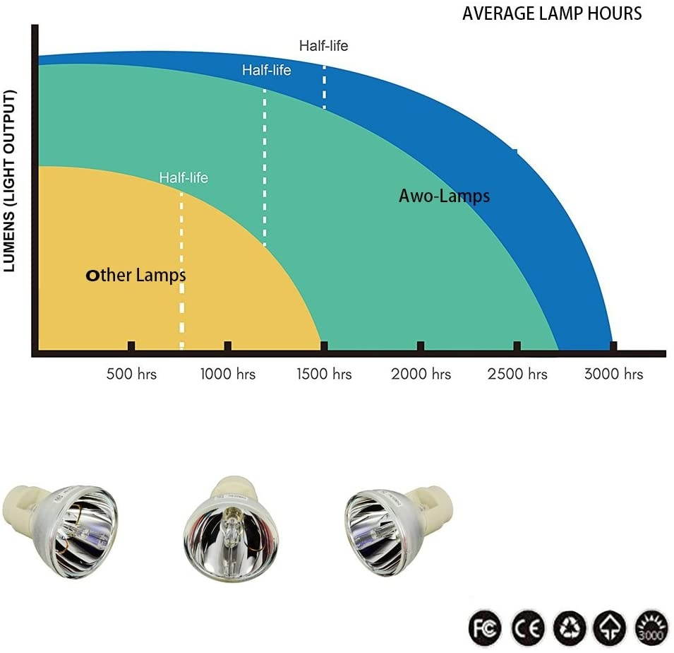AWO Original Projector Lamp Bulb BL-FP230D / SP.8EG01GC01 / 5J.J4G05.001 / 5J.Y1C05.001 / 5J.J0705.001 for OPTOMA DH1010 EH1020,EW615,GT750,HD20-LV,HD200X-LV,HD2200 for BenQ W1100,W1200+,MP735,W600+