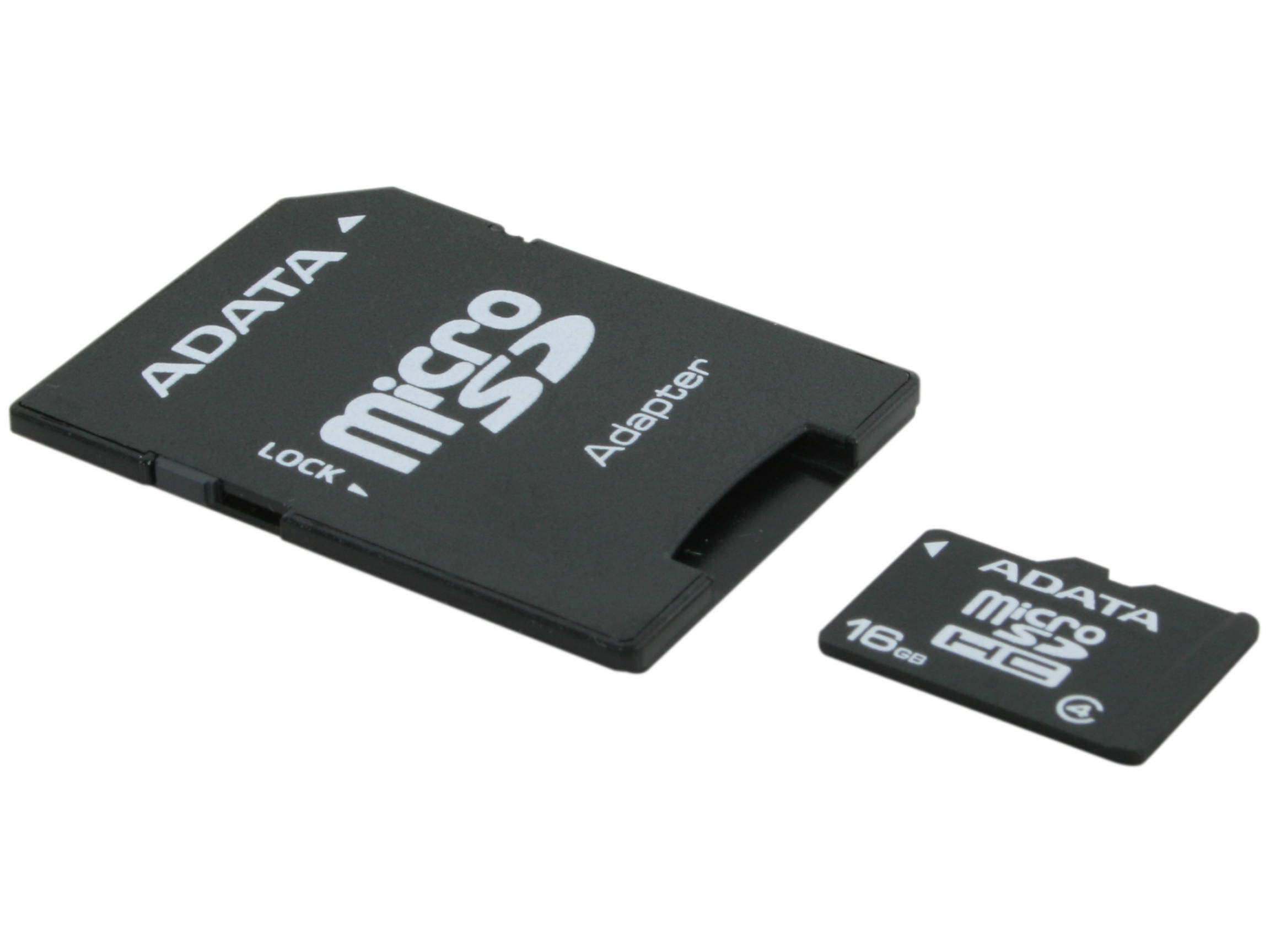 ADATA 16GB microSDHC Flash Card with Adapter Model AUSDH16GCL4-RA1