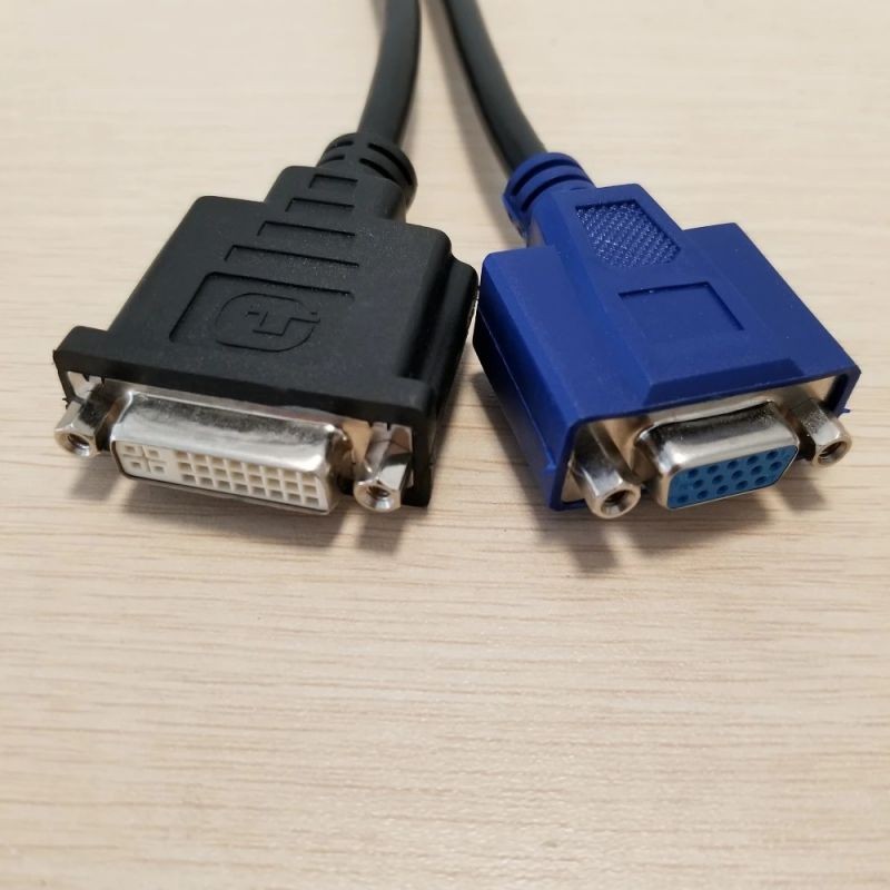 DMS59 to DVI & VGA Splitter Adapter Converter GPU Graphics Card to Monitor Video Cable Cord for Workstation Computer