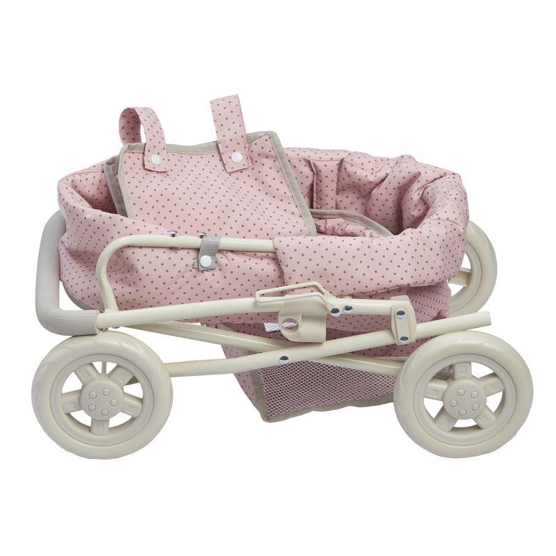 Olivia's Little World - Polka Dots Princess Baby Doll Deluxe Stroller - Pink & Gray