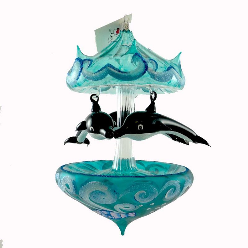 Laved Italian Ornaments Whale Carousel Ocean Waves Waves  -  Tree Ornaments