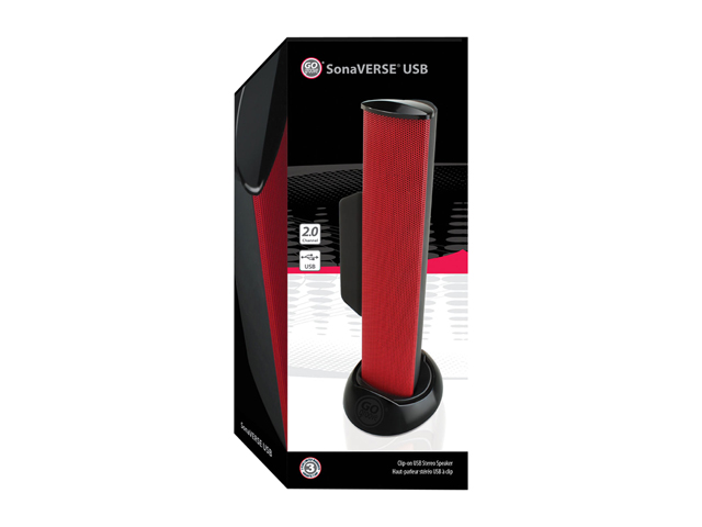 GOgroove SonaVERSE USB 3796908 Laptop Speaker Soundbar 2.0 with Clip-On Portable Design (Black) - Works with Acer, Apple, ASUS, Dell, HP, Samsung and More Computers