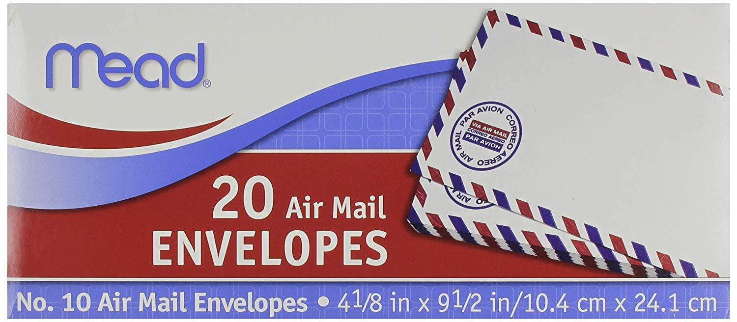 Mead #10 Airmail Envelopes, 20 Count (74260)