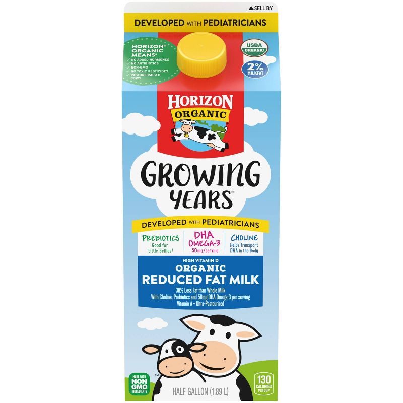 Horizon Organic Growing Years 2% Milk - 0.5gal