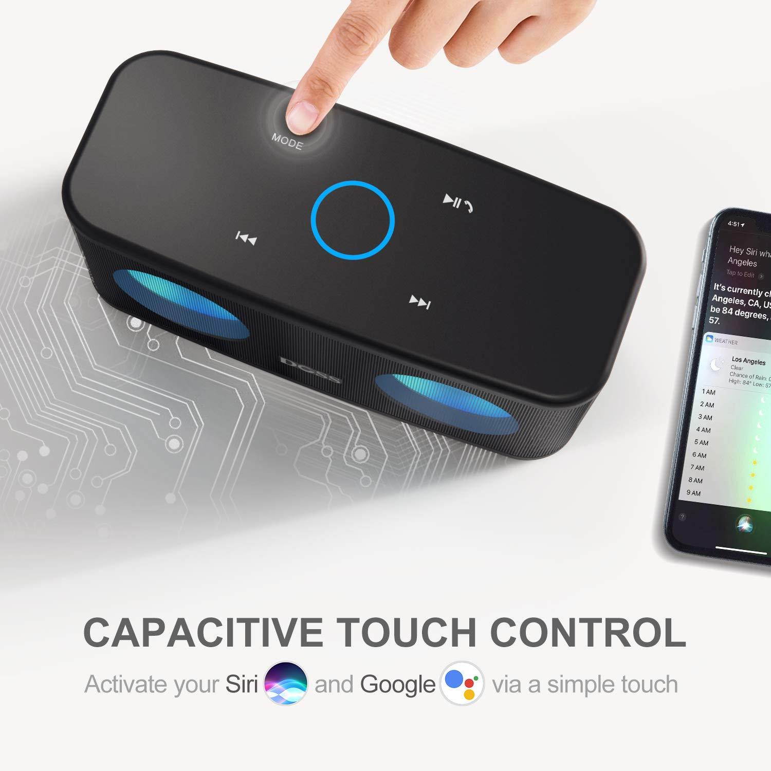 DOSS SoundBox Plus Portable Wireless Bluetooth Speaker with HD Sound and Deep Bass, Wireless Stereo Pairing, Built-in Mic, 20H Playtime, Wireless Speaker for Phone, Tablet, TV, and More.-Black