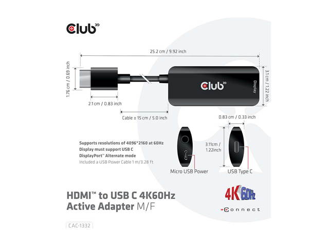 HDMI 20 TO USB C 4K 60HZ ADAPTER