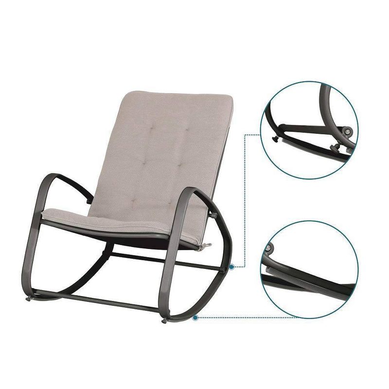 Outdoor Rocking Chair - Black - Captiva Designs