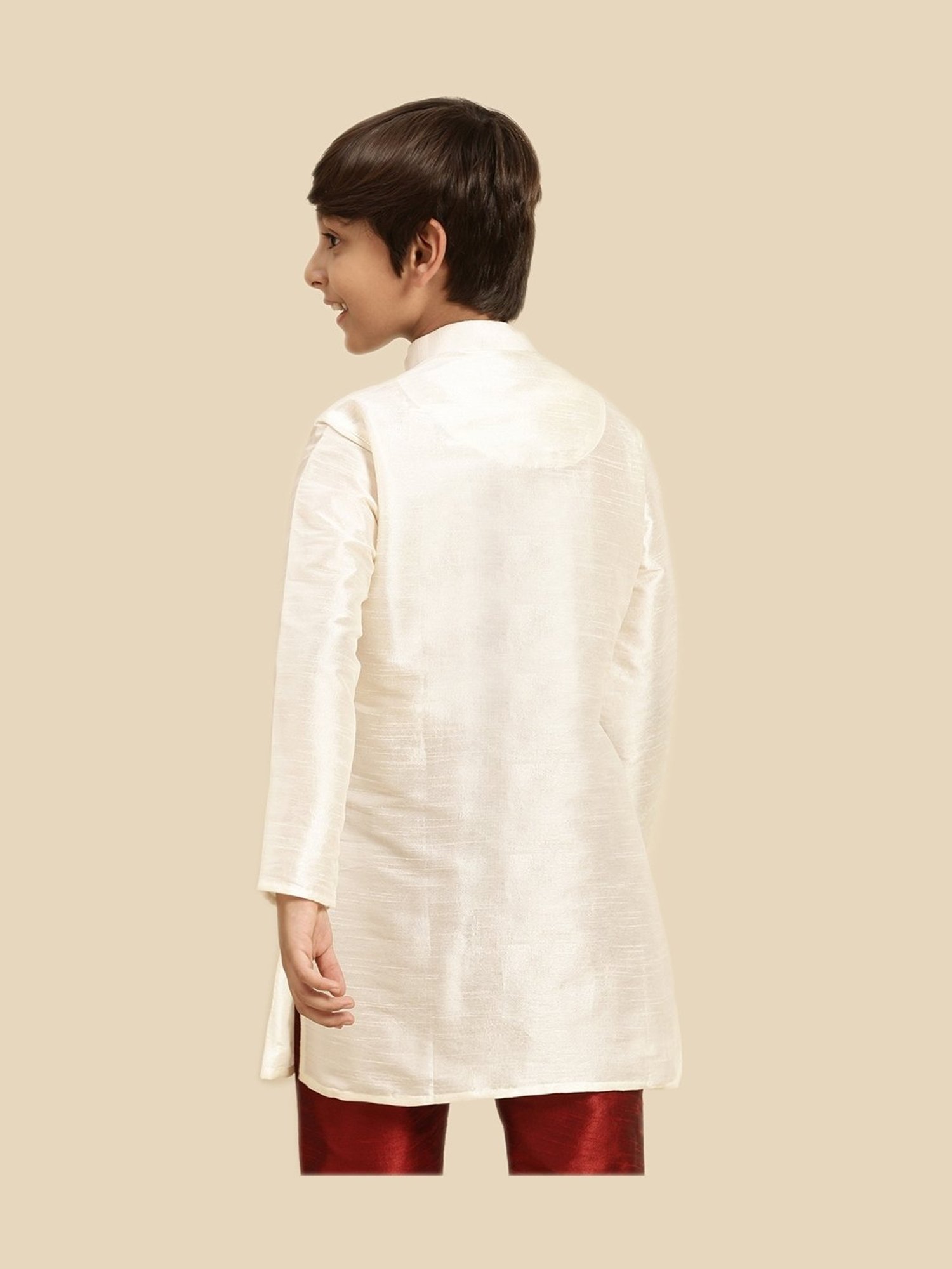 Sanwara Kids Cream Regular Fit Kurta