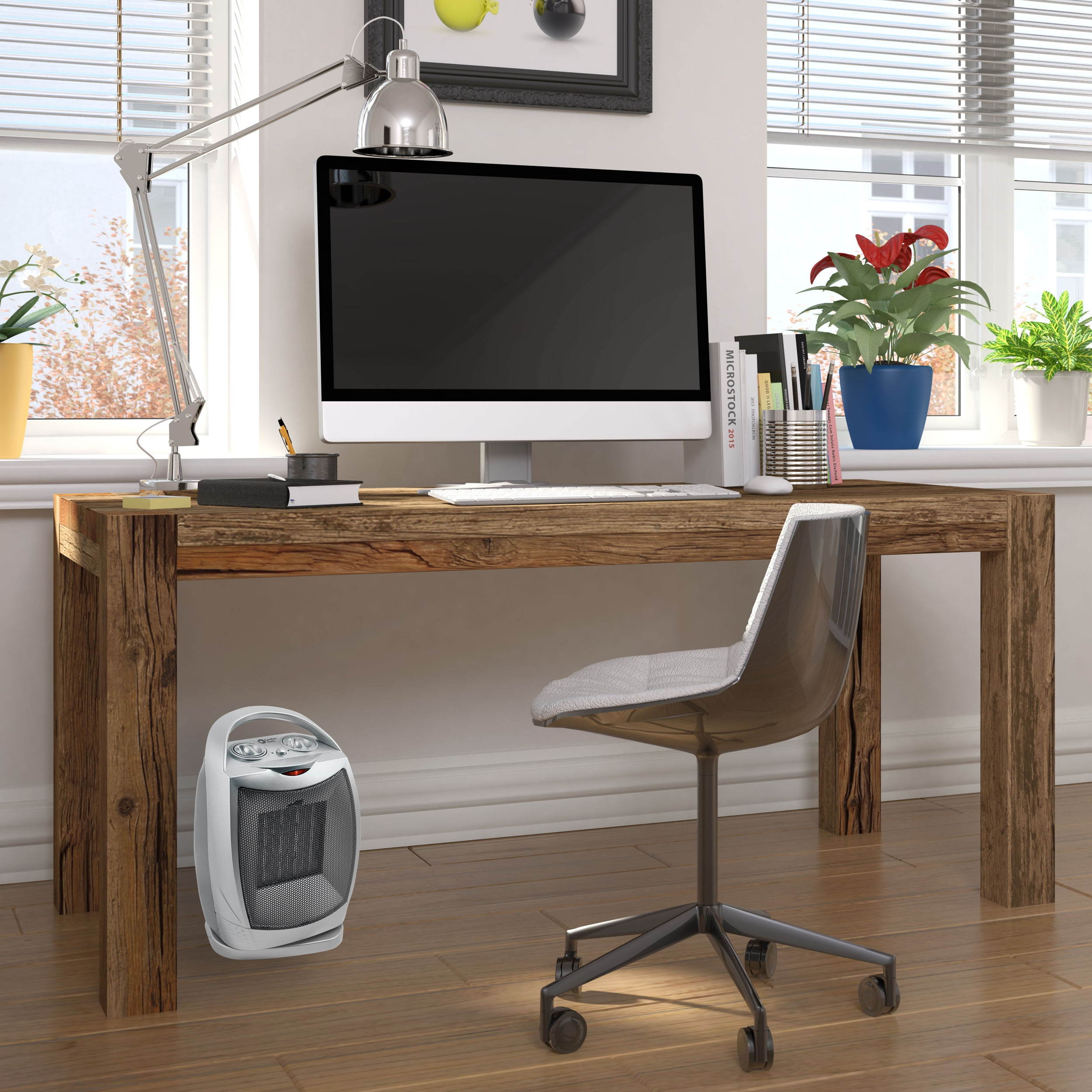 Comfort Zone CZ449 Oscillating Portable Ceramic Space Heater, Silver