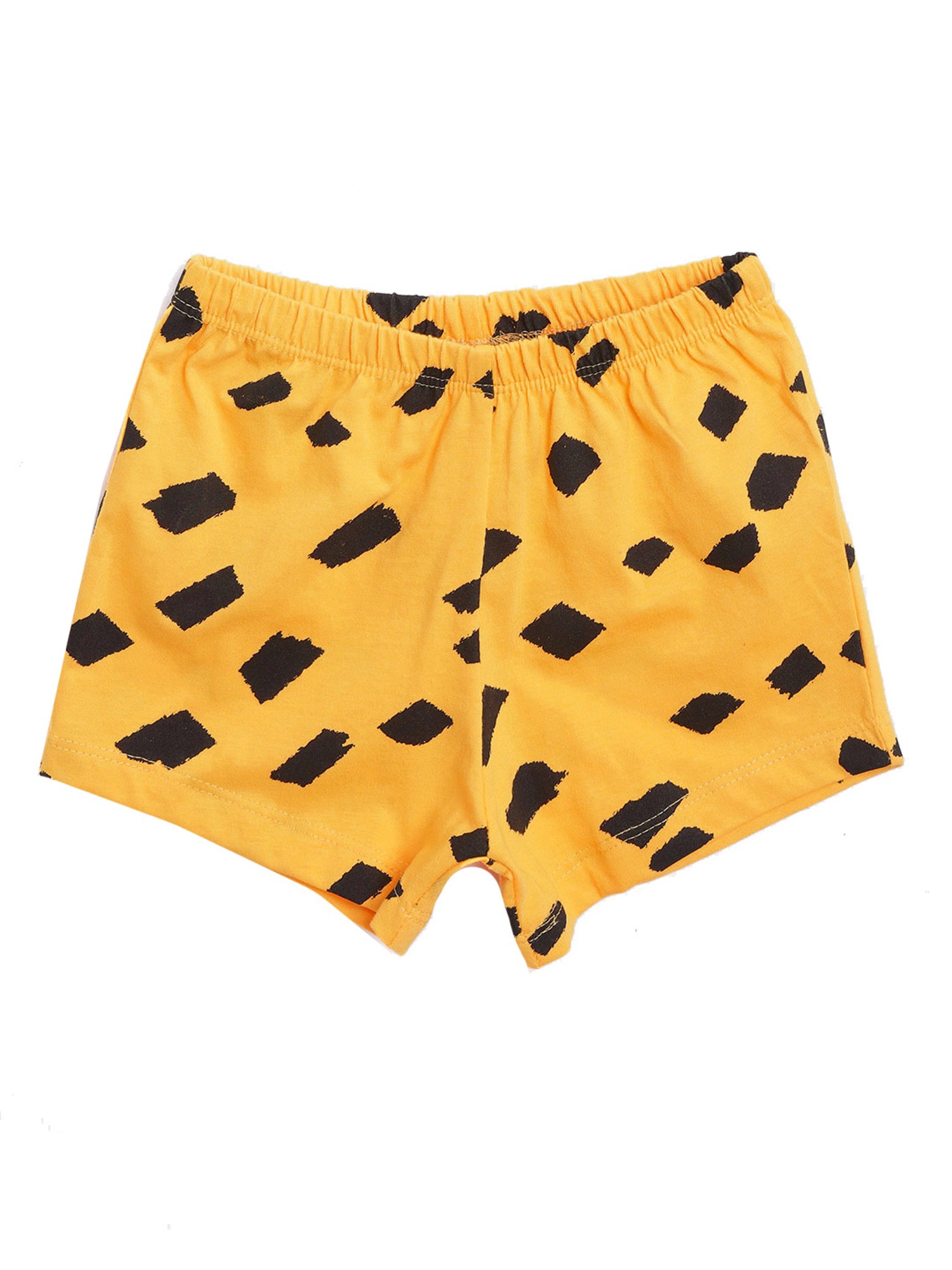 Lazy Shark Kids Peach & Yellow Printed  Top with  Shorts