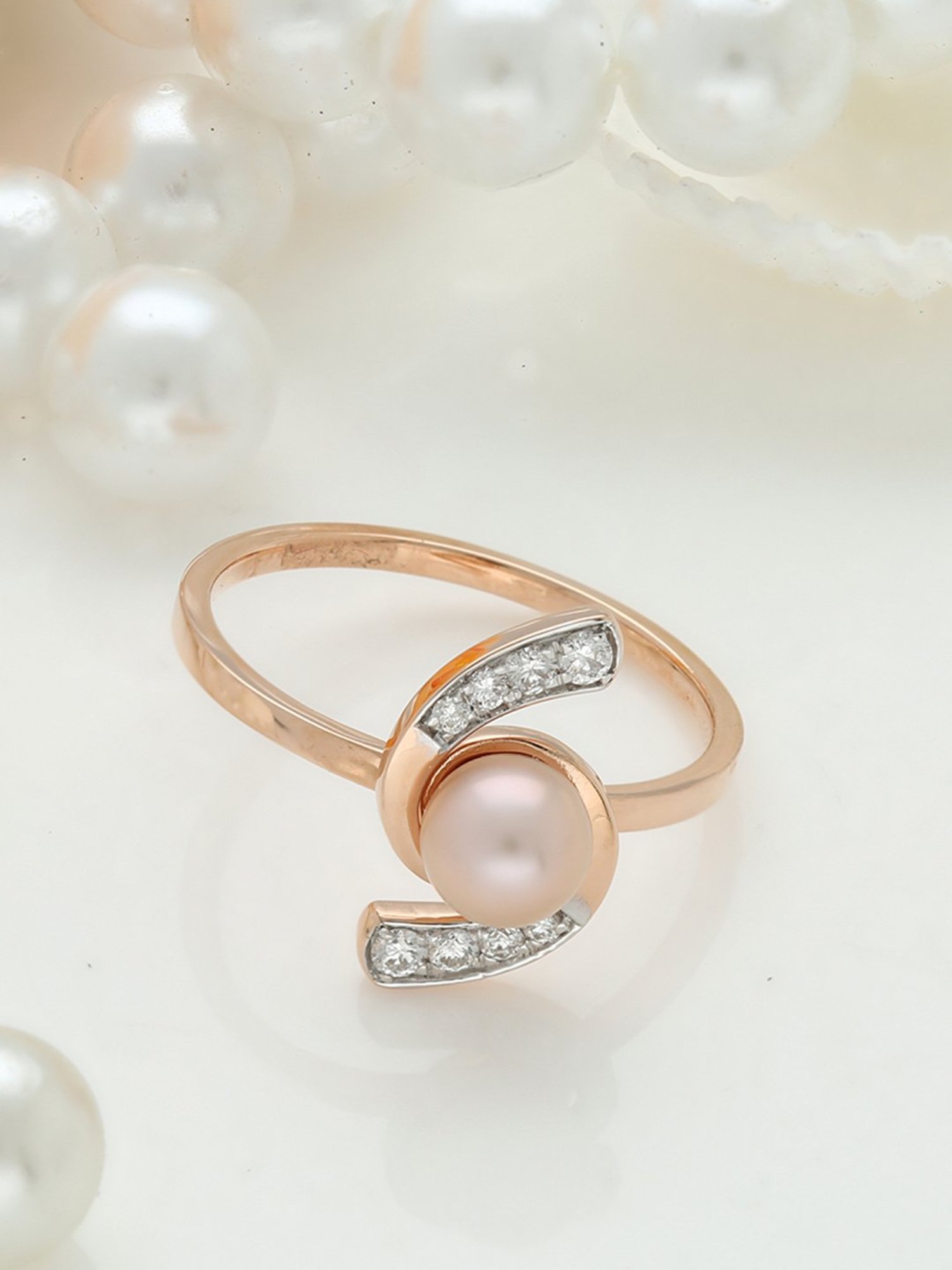 Malabar Gold and Diamonds 18k Rose Gold Diamond Ring