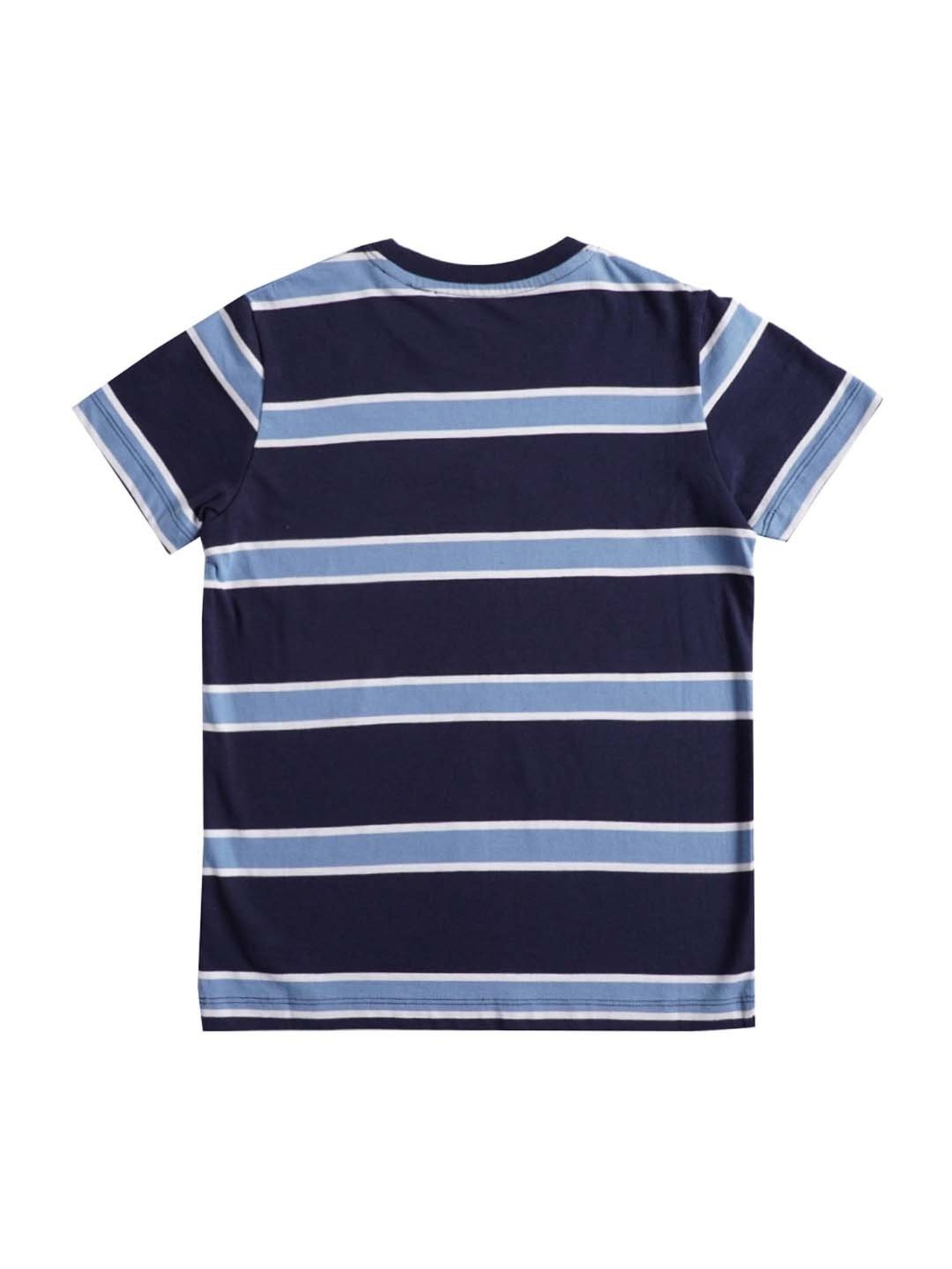 Jack & Jones Junior Navy Cotton Striped T-Shirt