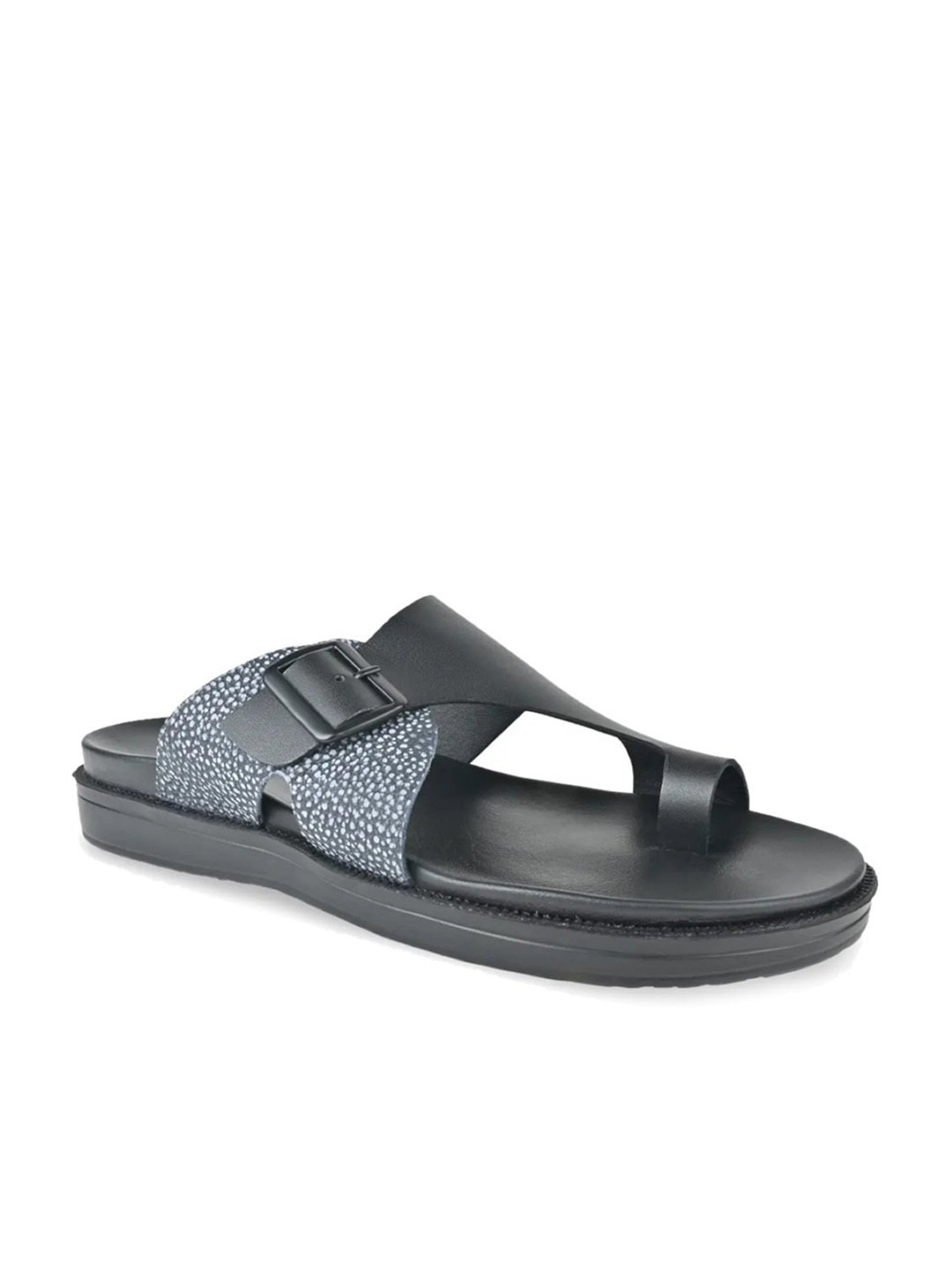 Regal Men's Black Toe Ring Sandals