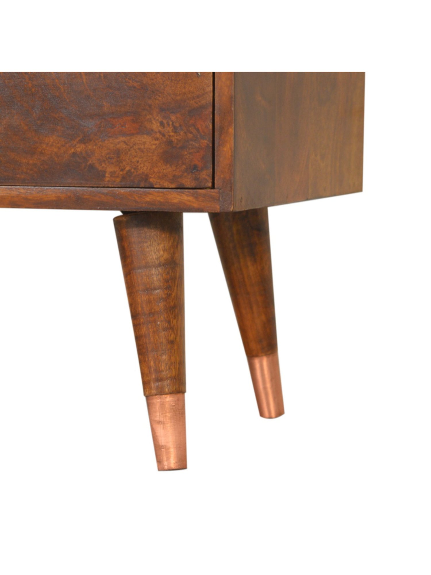 Fabindia Brown Sheesham Wood Textured Cabinet