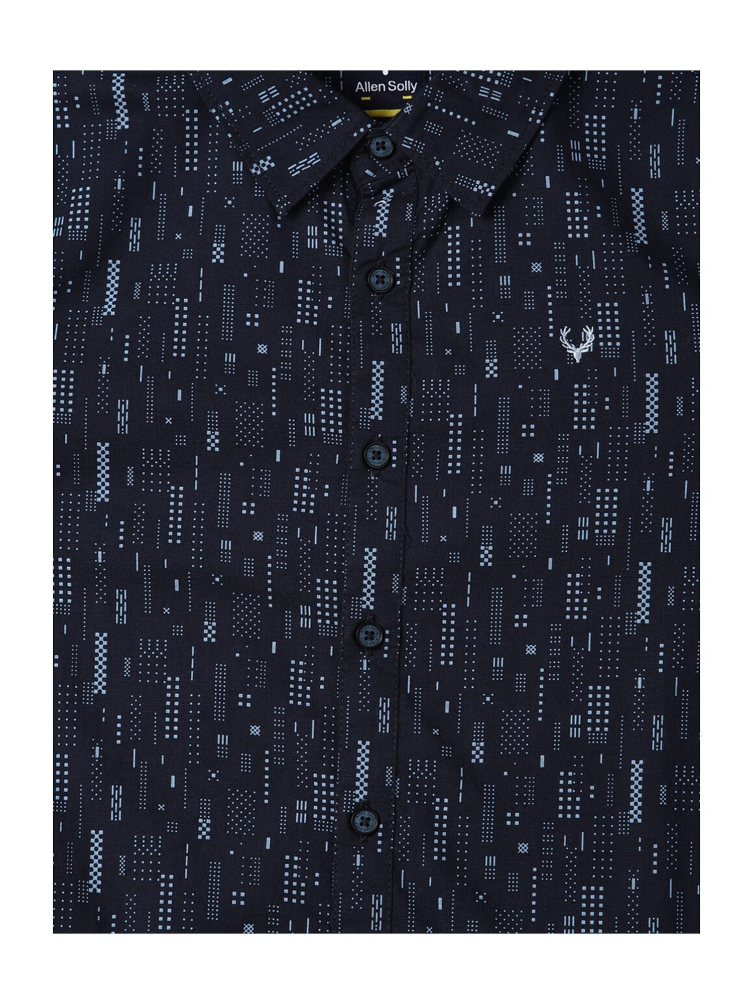 Allen Solly Junior Navy Printed Full Sleeves Shirt