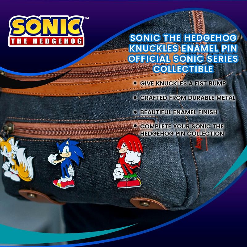 Just Funky Sonic The Hedgehog Knuckles Enamel Pin | Official Sonic Series Collectible