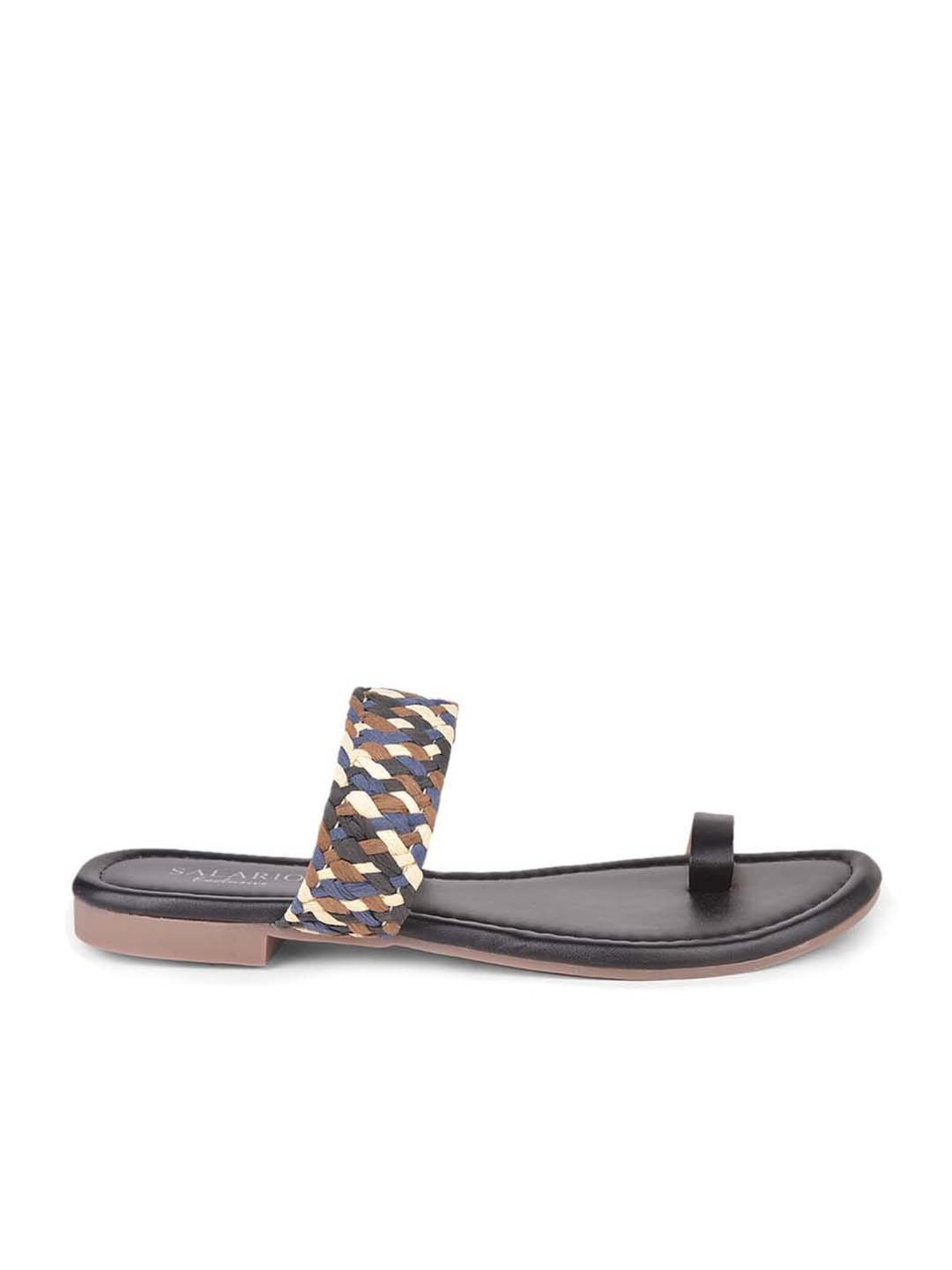 Salario Women's Black Toe Ring Sandals