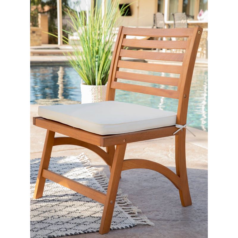 Tanner 2pk Outdoor Cushioned Side Chairs - Natural Brown - Coaster