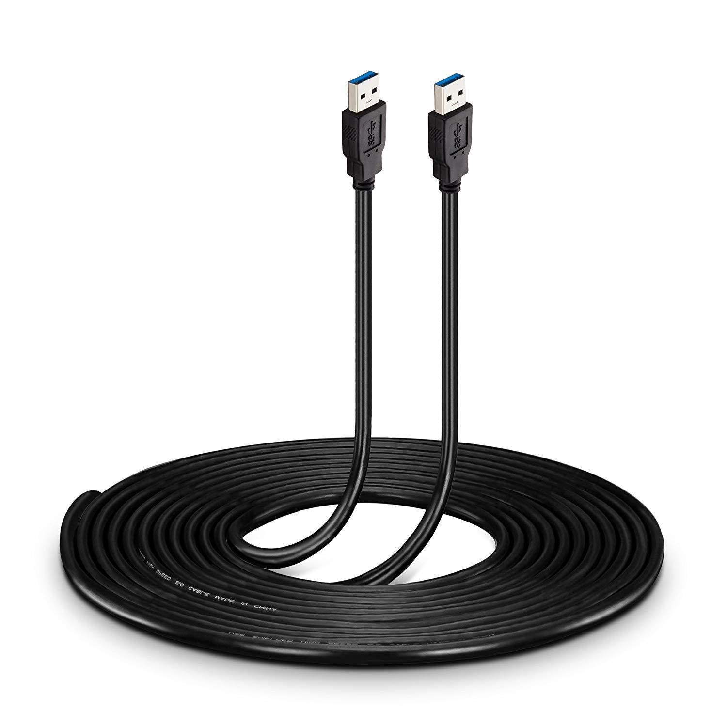 USB A to A,NC XQIN USB 3.0 Cable Male to Male USB to USB Cord for Data Transfer Hard Drive Enclosures, Printers, Modems, Cameras 10 Feet