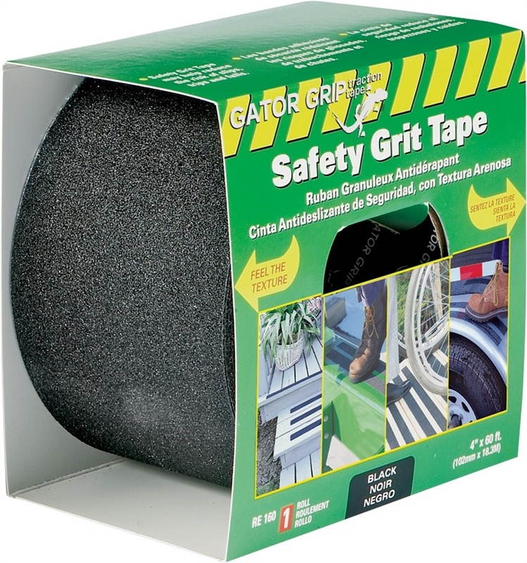 Incom Manufacturing 4in. X 60ft. Black Gator Grip Anti Slip Safety Grit Tape  RE160 - Pack of 60