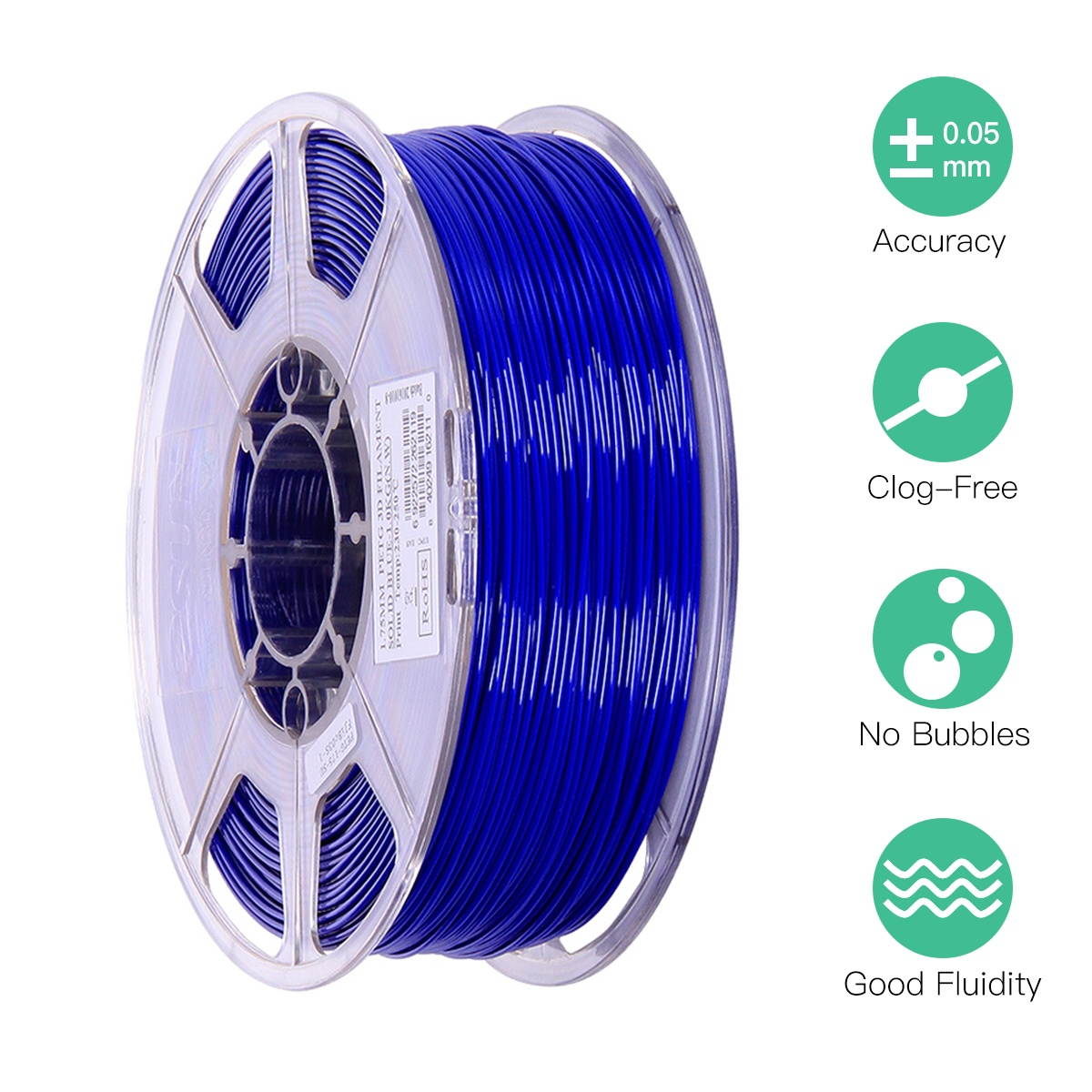 eSUN PETG 1.75mm 3D Printer Filament Printing Consumables Dimensional Accuracy: +/- 0.05mm 1kg(2.2lb) Spool Material Refills Solid Green