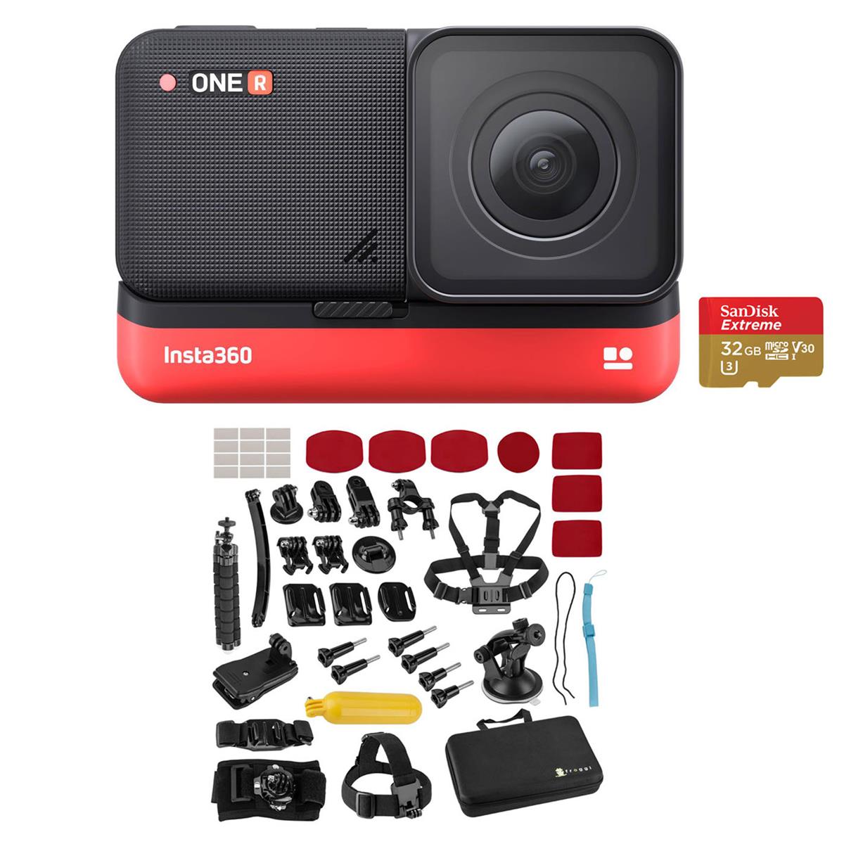 Insta360 ONE R 4K Edition Bundle With 32GB MicroSD Card, Sport Accessory Set