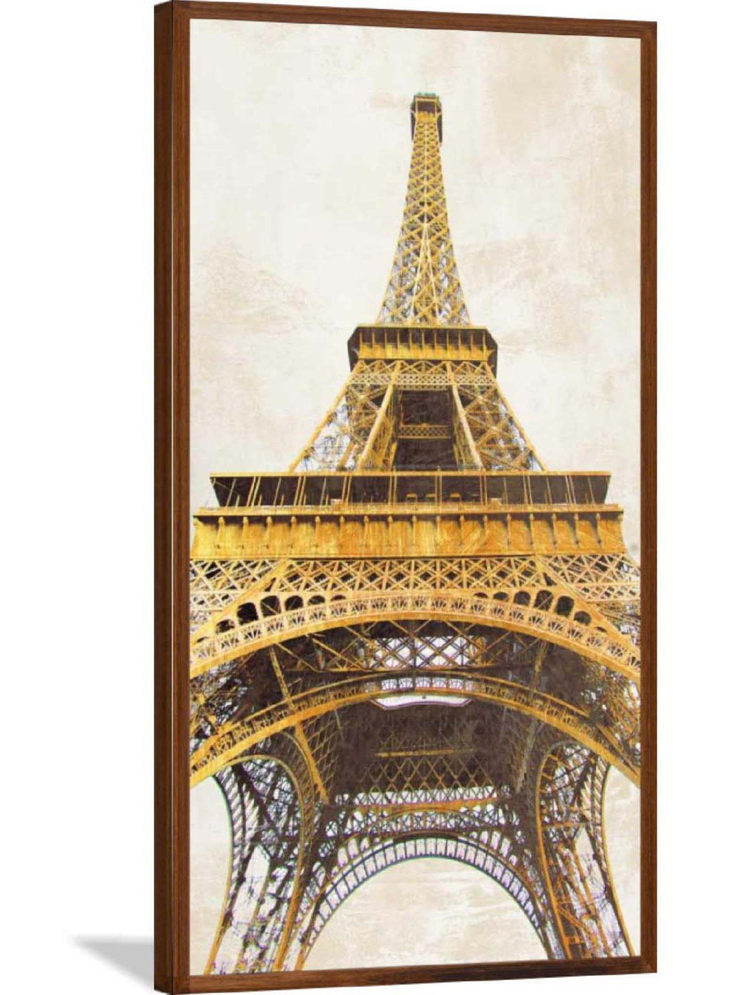 ARTE'VENUE Gilded Skyscraper Gold & Beige Canvas Wall Arts - Set of 3 (11 X 21 inch Each)