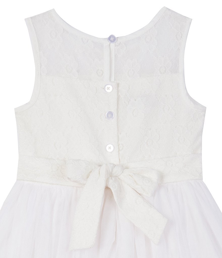 Laura Ashley Little Girls 2T-6X 3/4 Sleeve Rose & Butterfly Print Clip Dot Dress