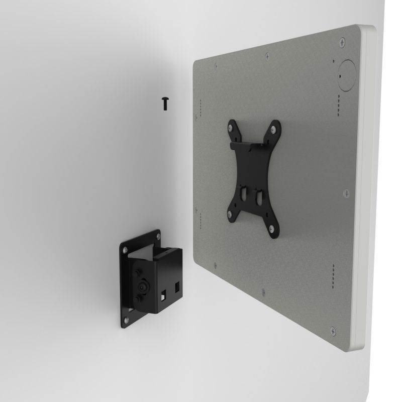 VidaMount Light Grey Home Button Covered Enclosure and Tilting VESA Slim Wall Mount [Bundle] compatible with iPad Pro 12.9" (1st/2nd Gen)