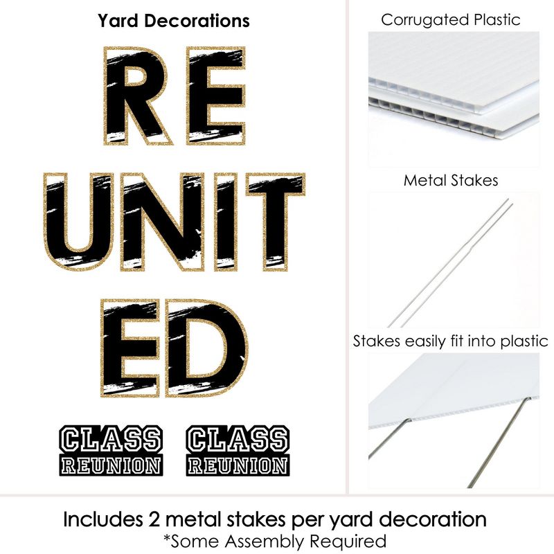 Big Dot of Happiness Reunited - Yard Sign Outdoor Lawn Decorations - School Class Reunion Party Yard Signs - Reunited