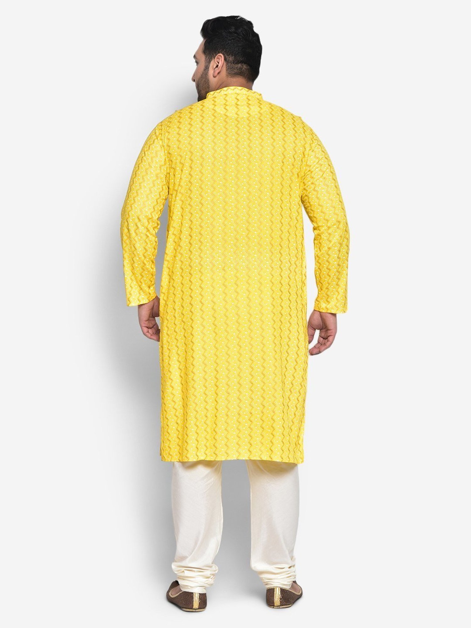 Manthan Fawn & White Regular Fit Kurta