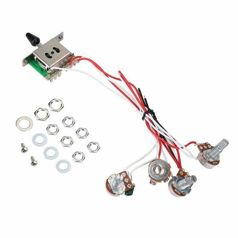 50X(Pots For Strat Guitar Prewired 1 Volume 2 Tone Control 5 Way Switch 3-500K
