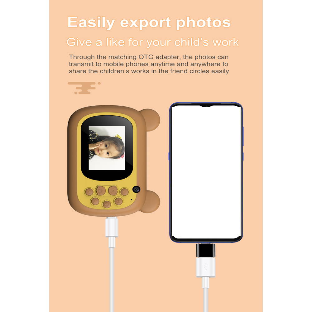 Instant Print Camera for Kids, UHOMEPRO Zero Ink Toy Camera with Print Paper, Lanyard, 32G Micro Card, 2.4" Screen 1080P HD Toddler Video Recorder, Portable Digital Camera for Boys Girls, Blue