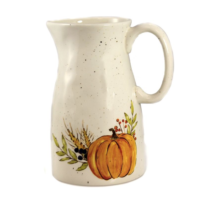 Tabletop 8.5" Thankful Harvest Pitcher Thanksgiving Pumpkin Burton & Burton  -  Beverage Servers