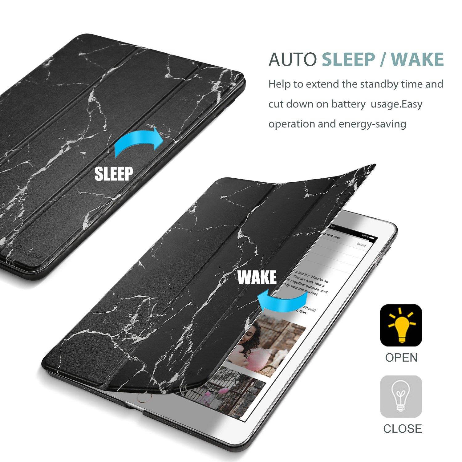 ProCase iPad Pro 10.5 Case 2017, Ultra Slim Lightweight Stand Smart Case Shell with Translucent Frosted Back Cover for Apple iPad Pro 10.5 Inch &ndash;Black Marble