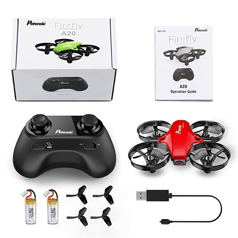 Mini Drone  Upgraded A20 RC Nano Quadcopter 24G 6 Axis Altitude Hold Headless Mode Safe and Stable Flight Extra Batteries and Remote Control Aircraft Mini Drone for Beginners amp Kids Red