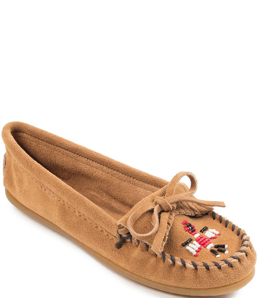 Minnetonka Thunderbird II Beaded Suede Moccasins