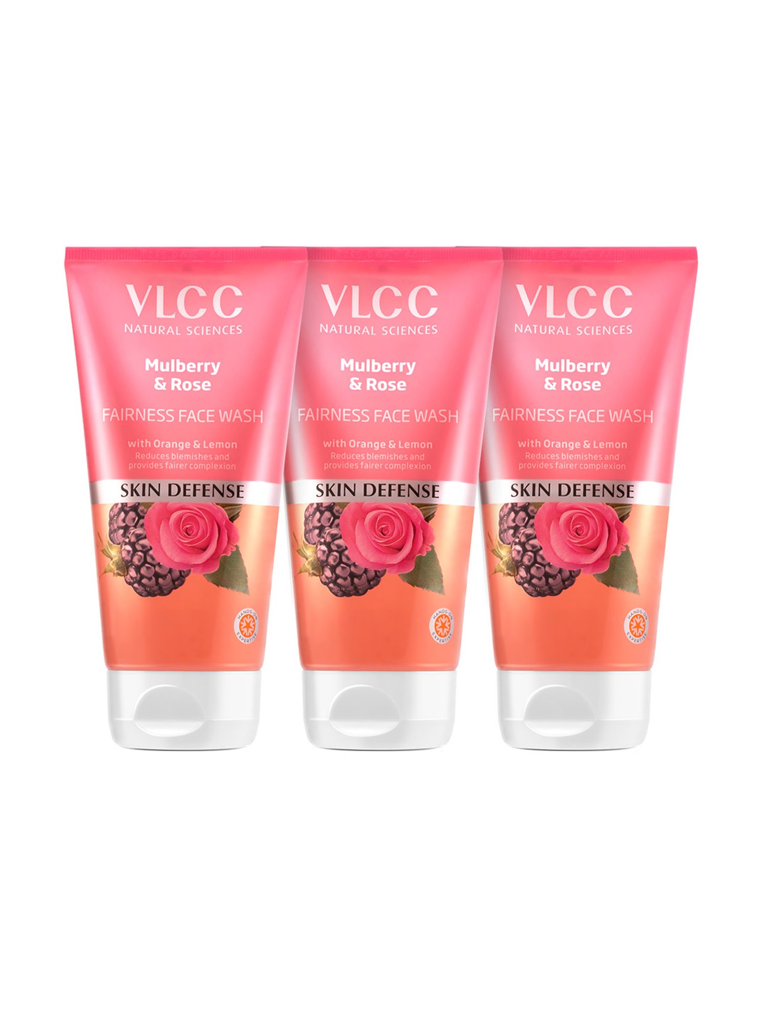 VLCC Skin Defense Mulberry & Rose Face Wash Buy 1 Get 1 Free - Pack of 3