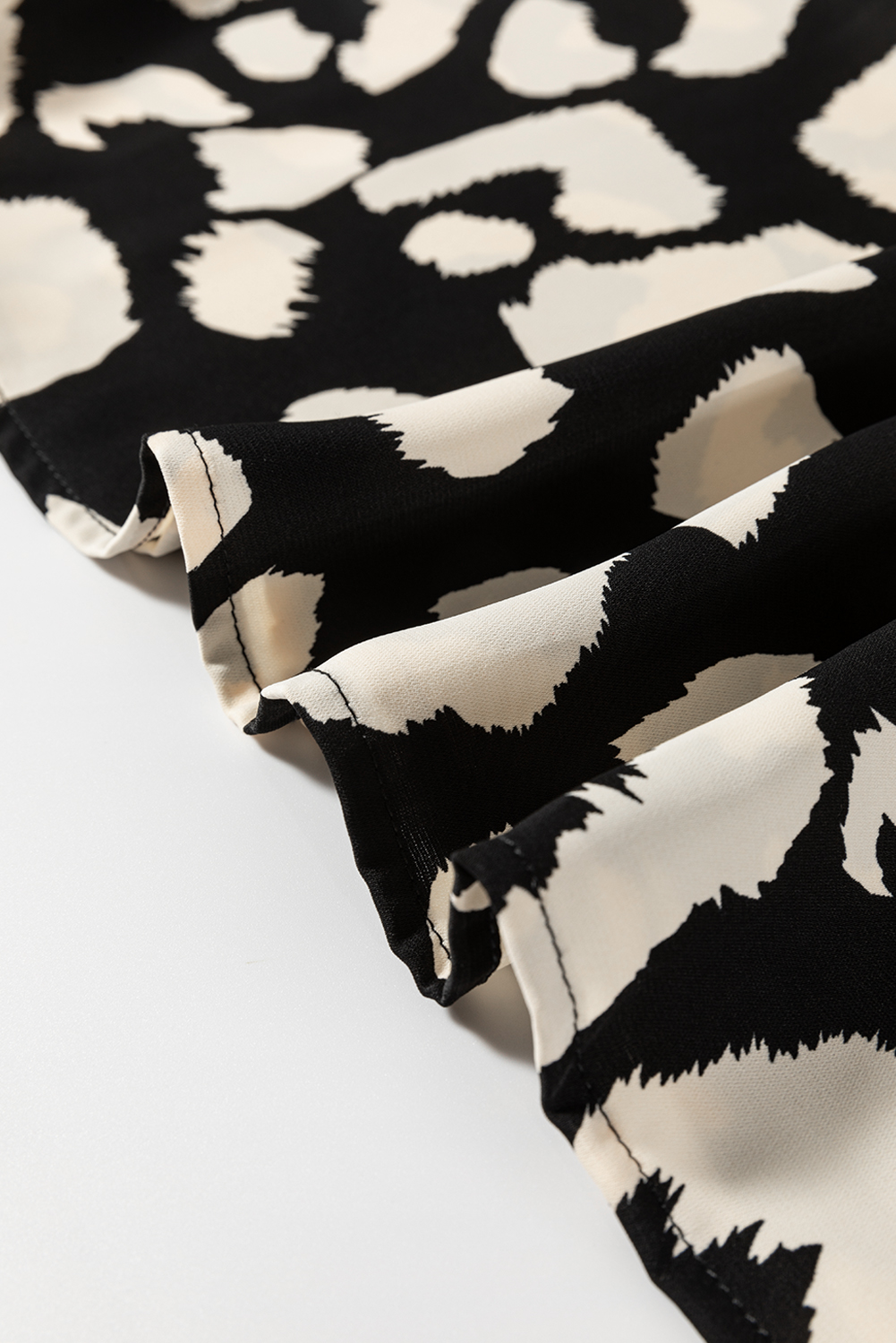 White Frill Mock Neck Sleeveless Tiered Floral Dress